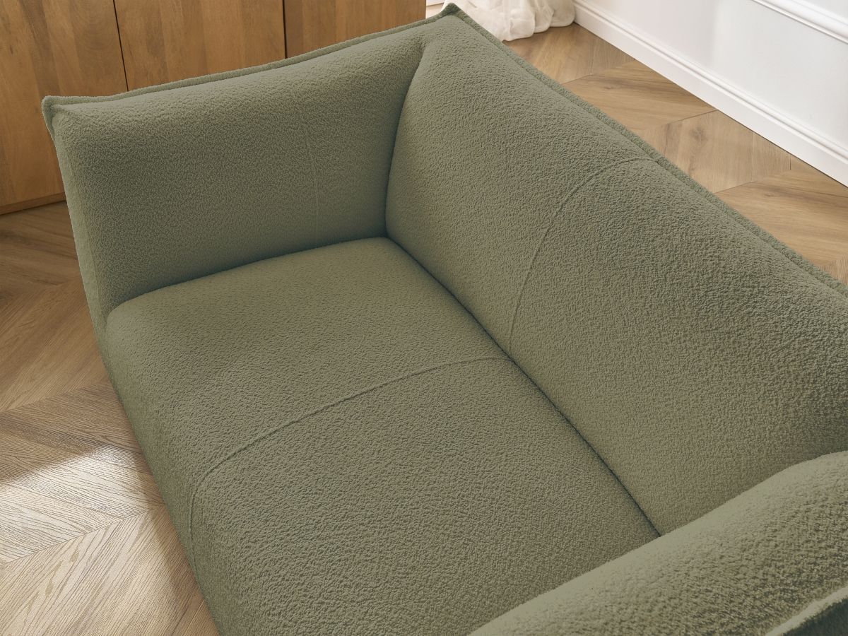 Bobochic Giorgia Sofa 2-Sitzer Bouclé-Stoff Grün