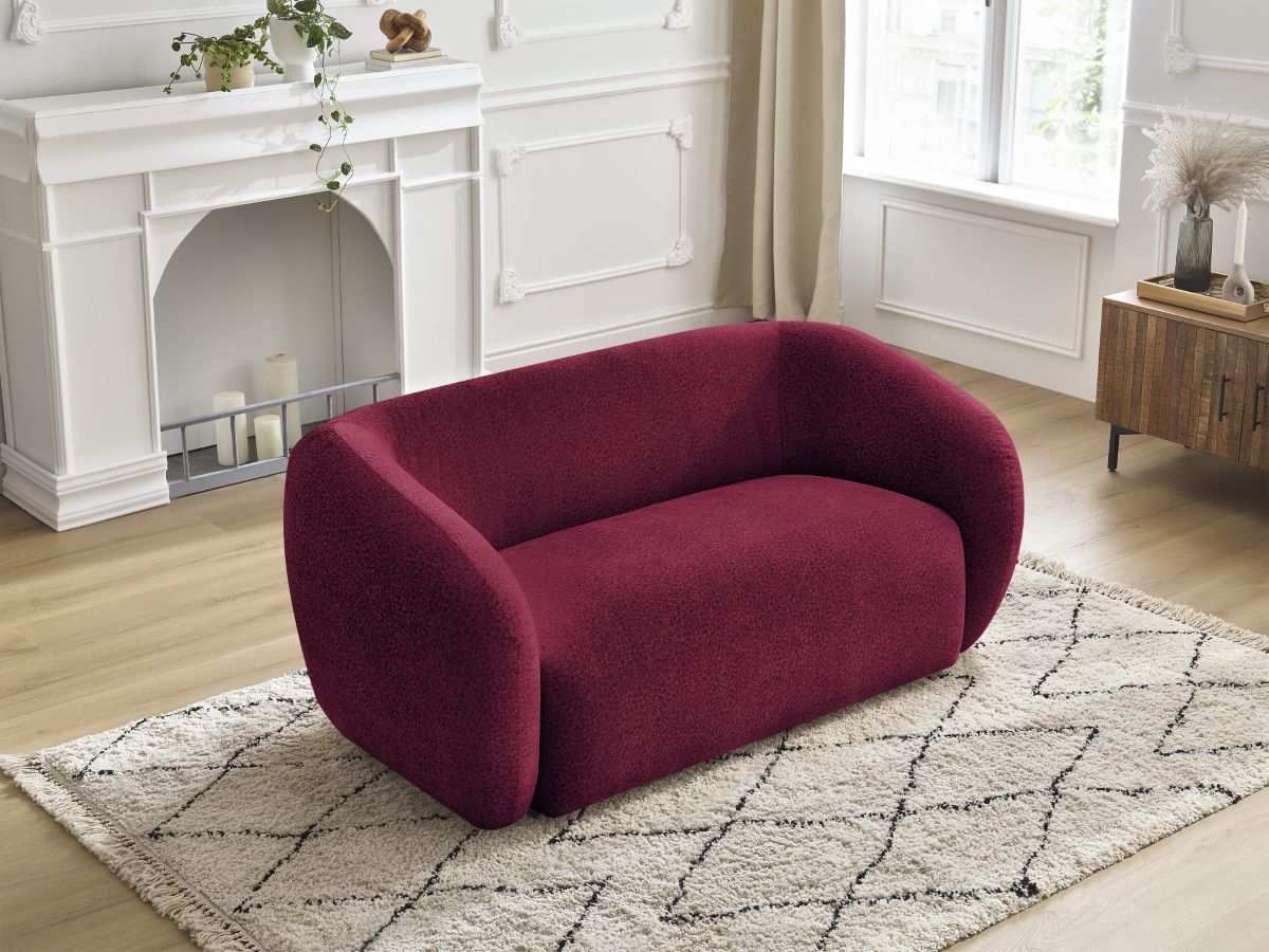 Bobochic Celine Sofa 2-Sitzer Strukturstoff Rot