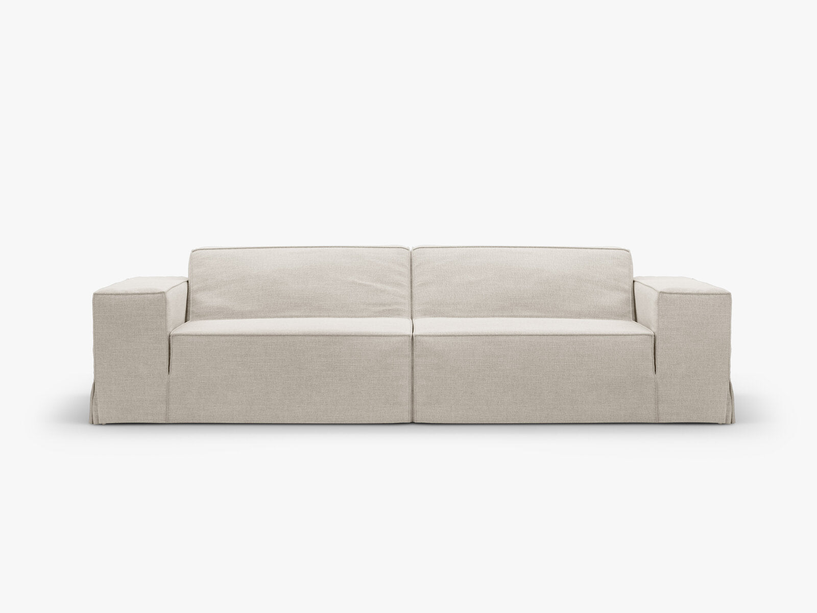 Micadoni Sofa Ersatzbezug Jodie 3-Sitzer Strukturierter Stoff Lins Natur