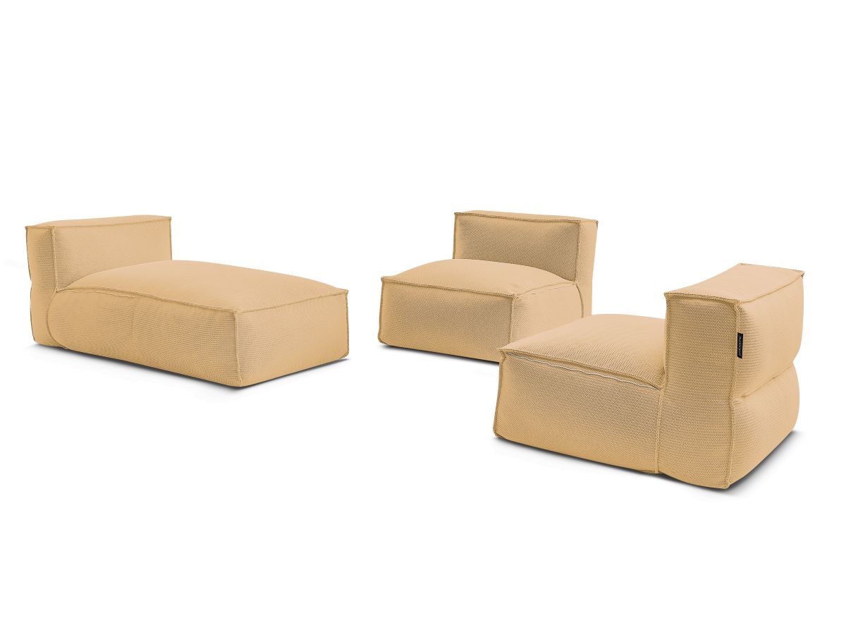 Bobochic Biarritz Gartensofa 3-Sitzer Melange-Stoff Orange