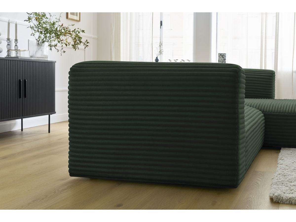 Bobochic Harry Ecksofa Breitcord weich Grün Ecke rechts