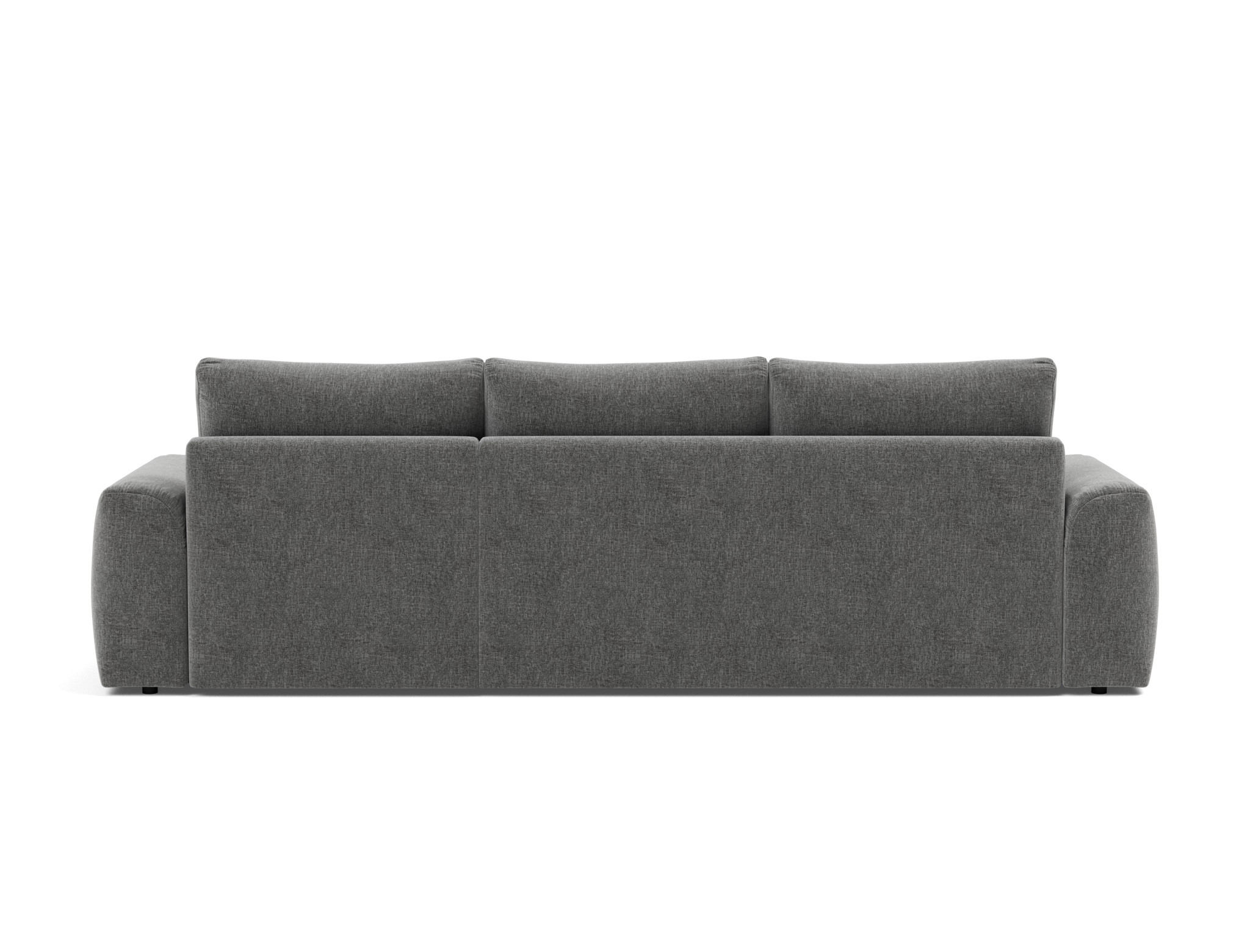 Schlafsofa Norum mit Chaiselongue und Chunky-Armlehnen Strukturierter Stoff Twist 563-Charcoal