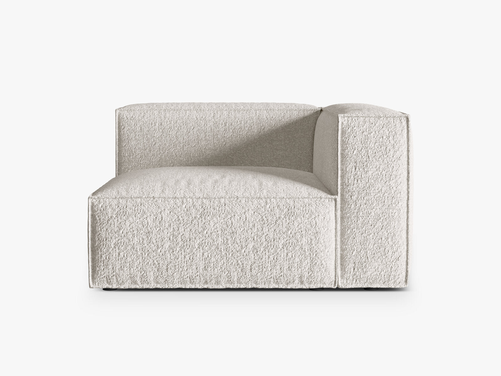 Micadoni Eckmodul Groß Nuria 1-Sitzer Rechts Boucle Grau Beige Melange