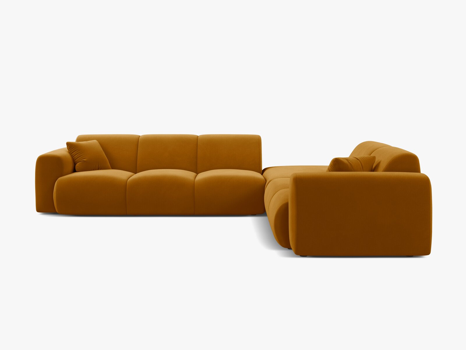 Micadoni Ecksofa Molino 6-Sitzer Rechts Samt Casino Gelb