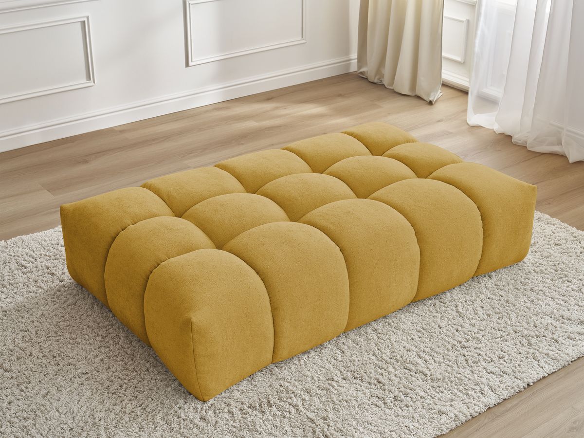 Bobochic Everest Pouf 166 × 100 cm Strukturstoff Gelb
