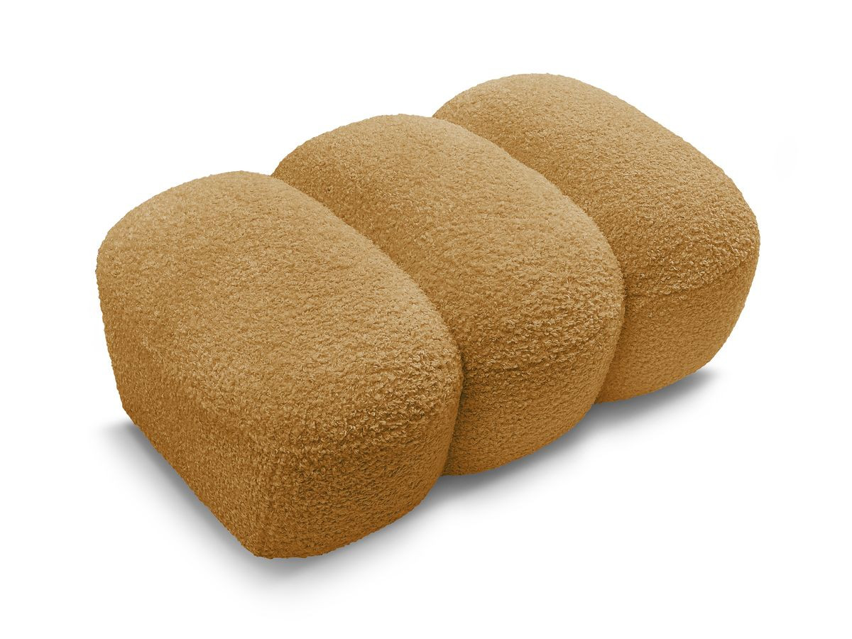 Bobochic Hippolyte Pouf Bouclé-Stoff Gelb