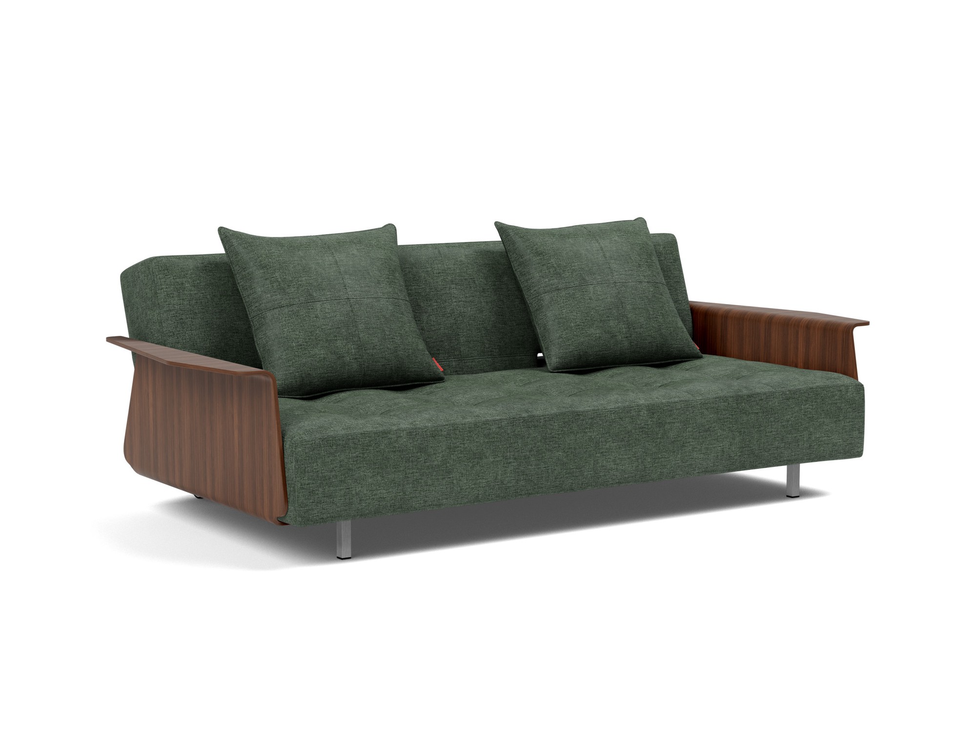 Schlafsofa Long Horn D.E.L. mit Armlehnen Flachgewebe Avella 281-Pine-Green