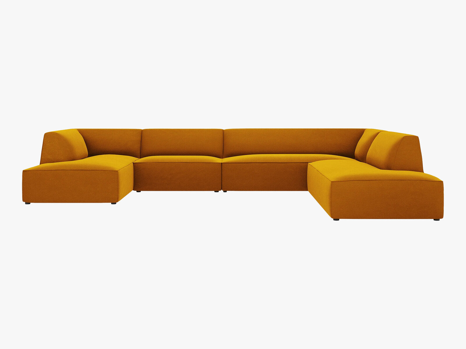 Micadoni Panorama-Ecksofa Ruby 7-Sitzer Rechts Samt Salvador Gelb
