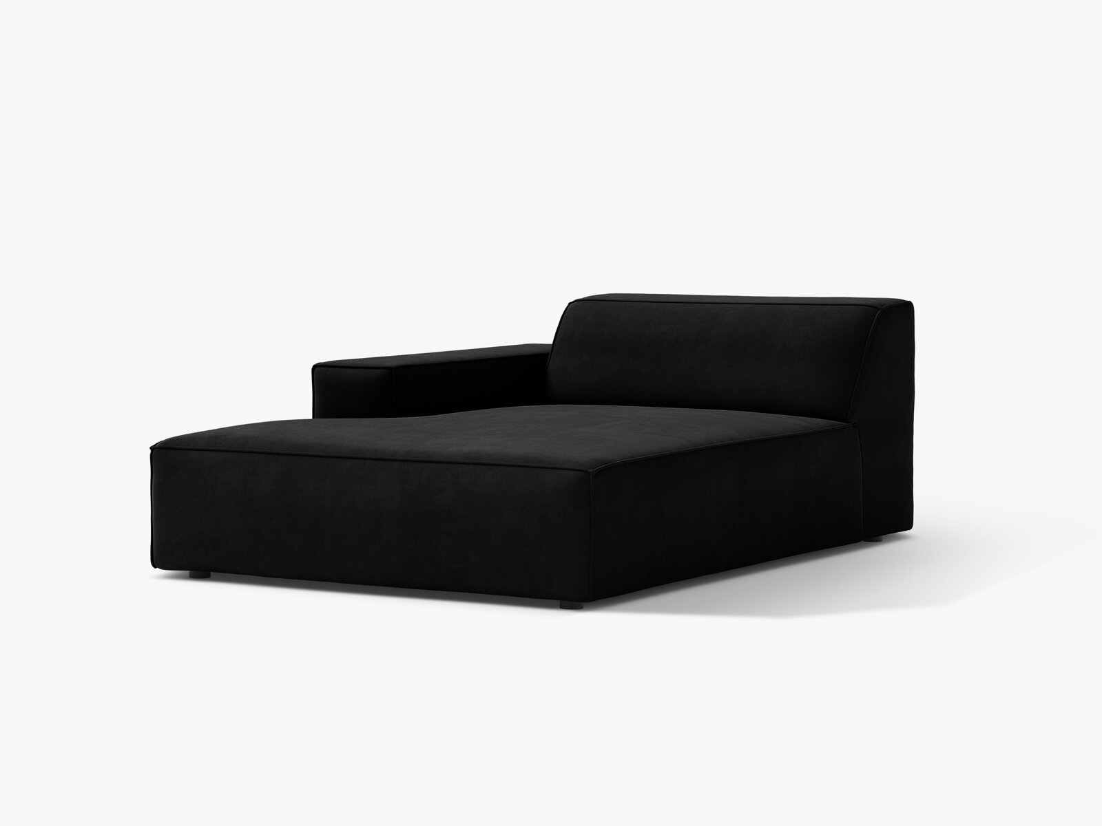 Micadoni Jodie Chaiselongue Links Samt Venus Schwarz