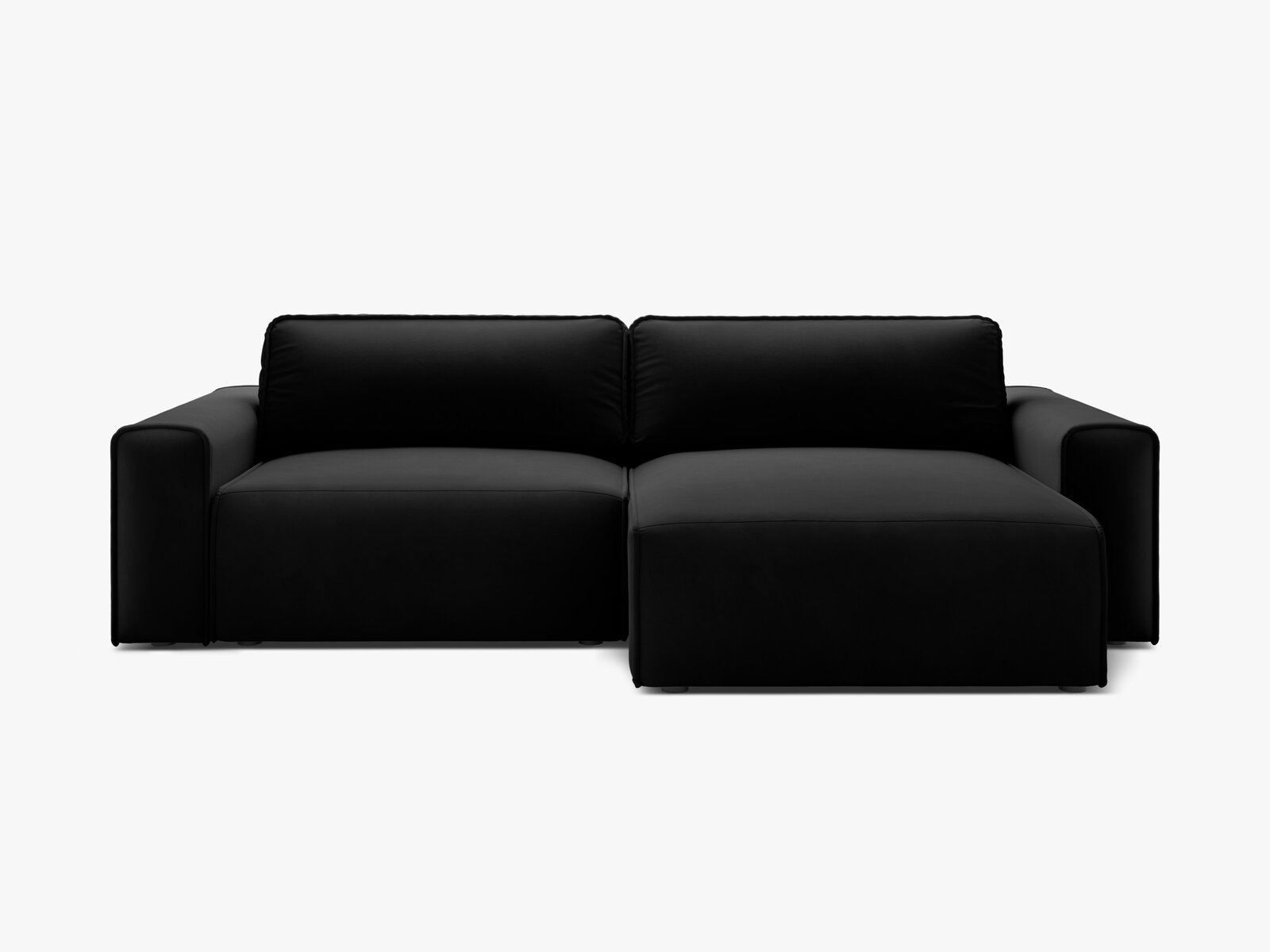 Micadoni Ecksofa Victor 3-Sitzer mit Schlaffunktion Rechts Samt Schwarz