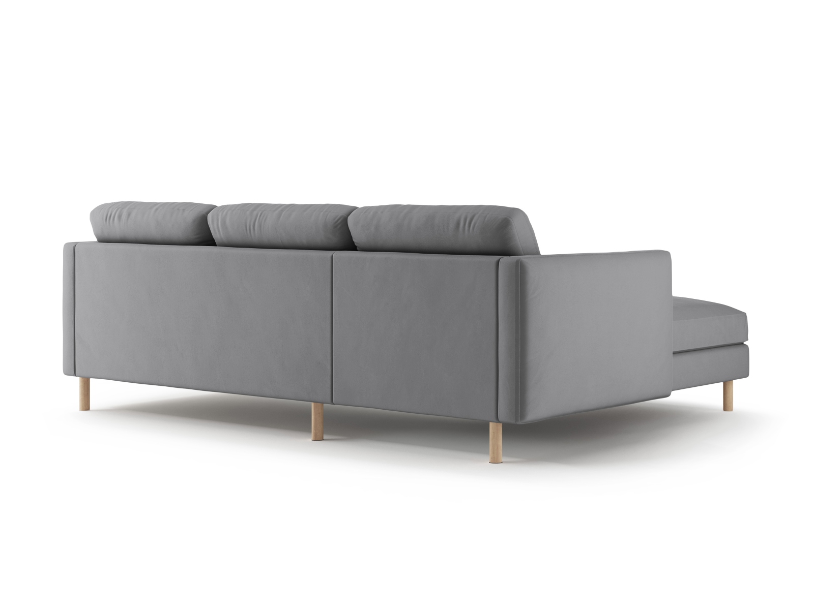 Micadoni Ecksofa Eden Groß 3-Sitzer Links Samt Grau