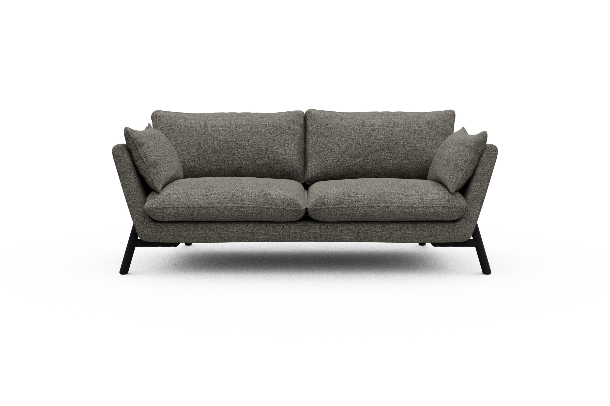 Skandi Home Sofa Emil 2-Sitzer Beinfarbe Eiche Schwarz Carreno-Sepie-Brown moebelfaktor