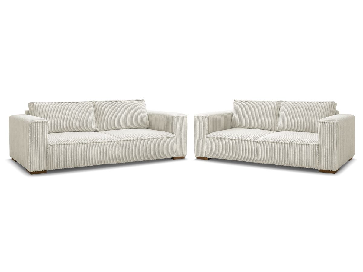 Bobochic Chelsea Sofa 5-Sitzer Breitcord weich Beige