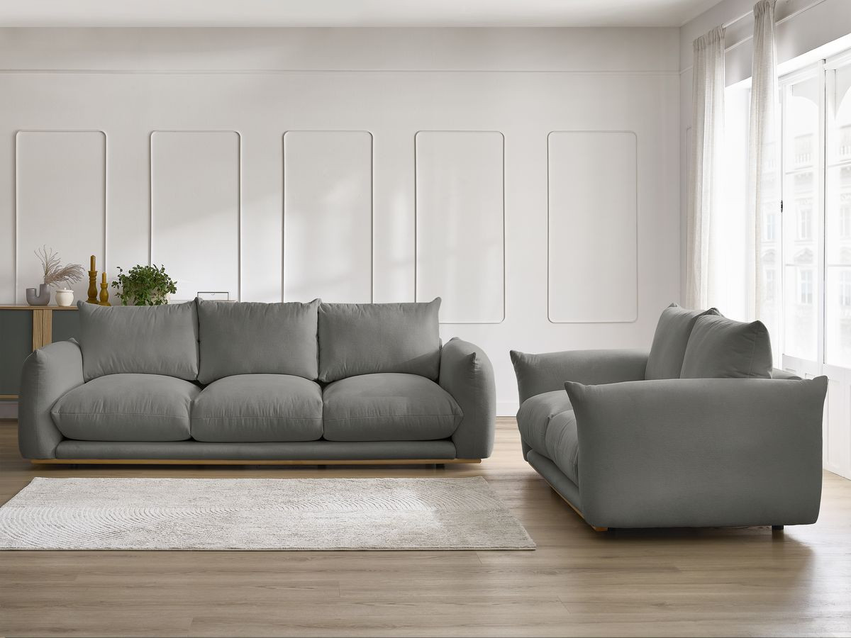 Bobochic Ernest Sofa 5-Sitzer Stoff Dunkelgrau