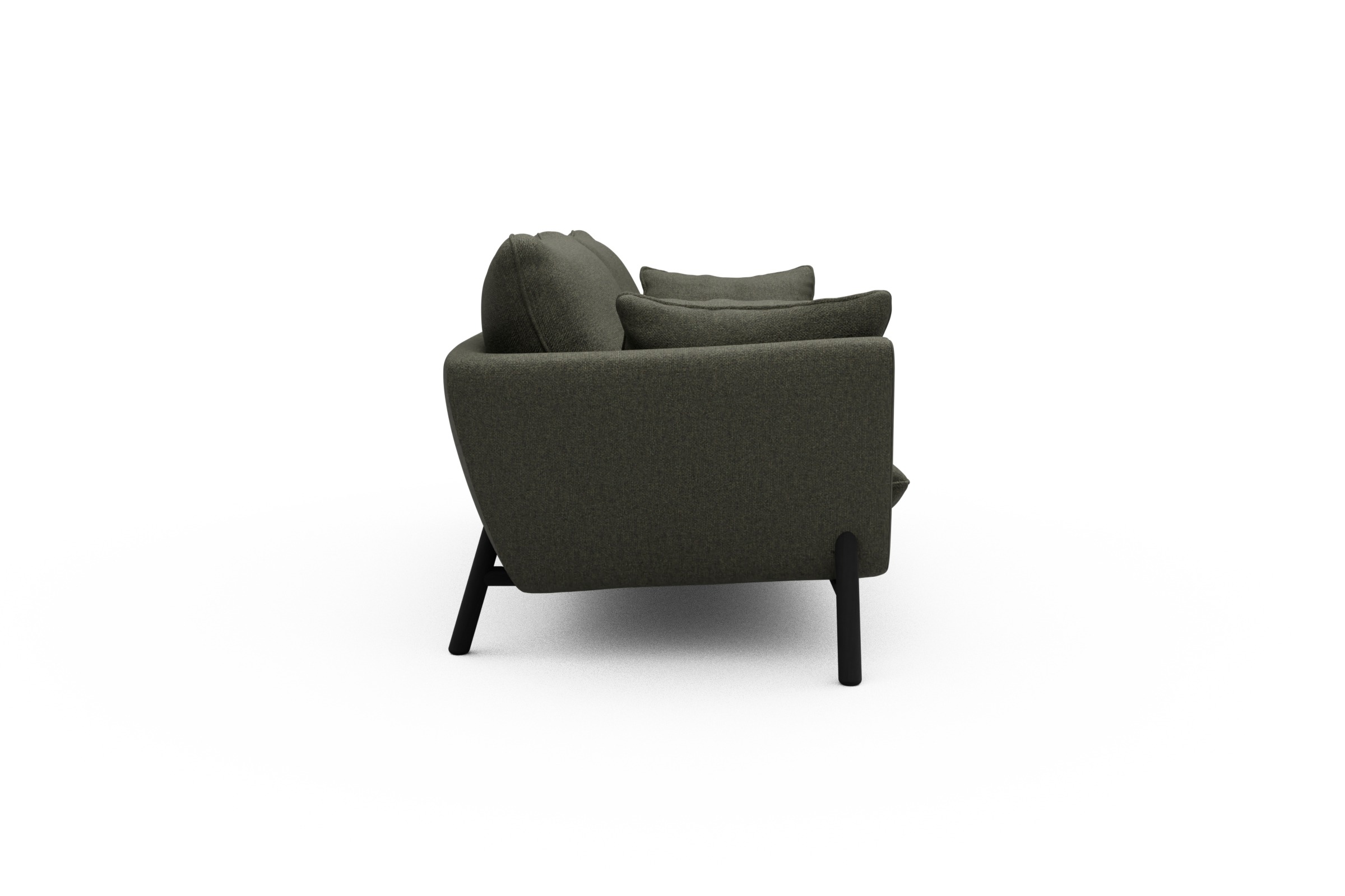 Sofa Emil 3-Sitzer Beinfarbe Eiche Schwarz Sama-Winter-Moss