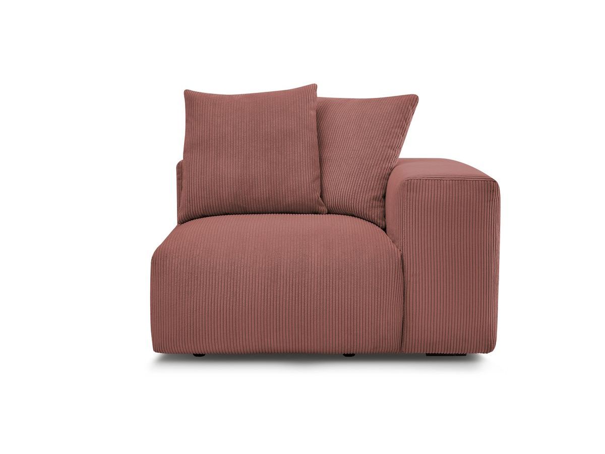 Bobochic Voltaire Sofamodul 1-Sitzer 130 × 100 cm Cordsamt Rosa Ecke rechts