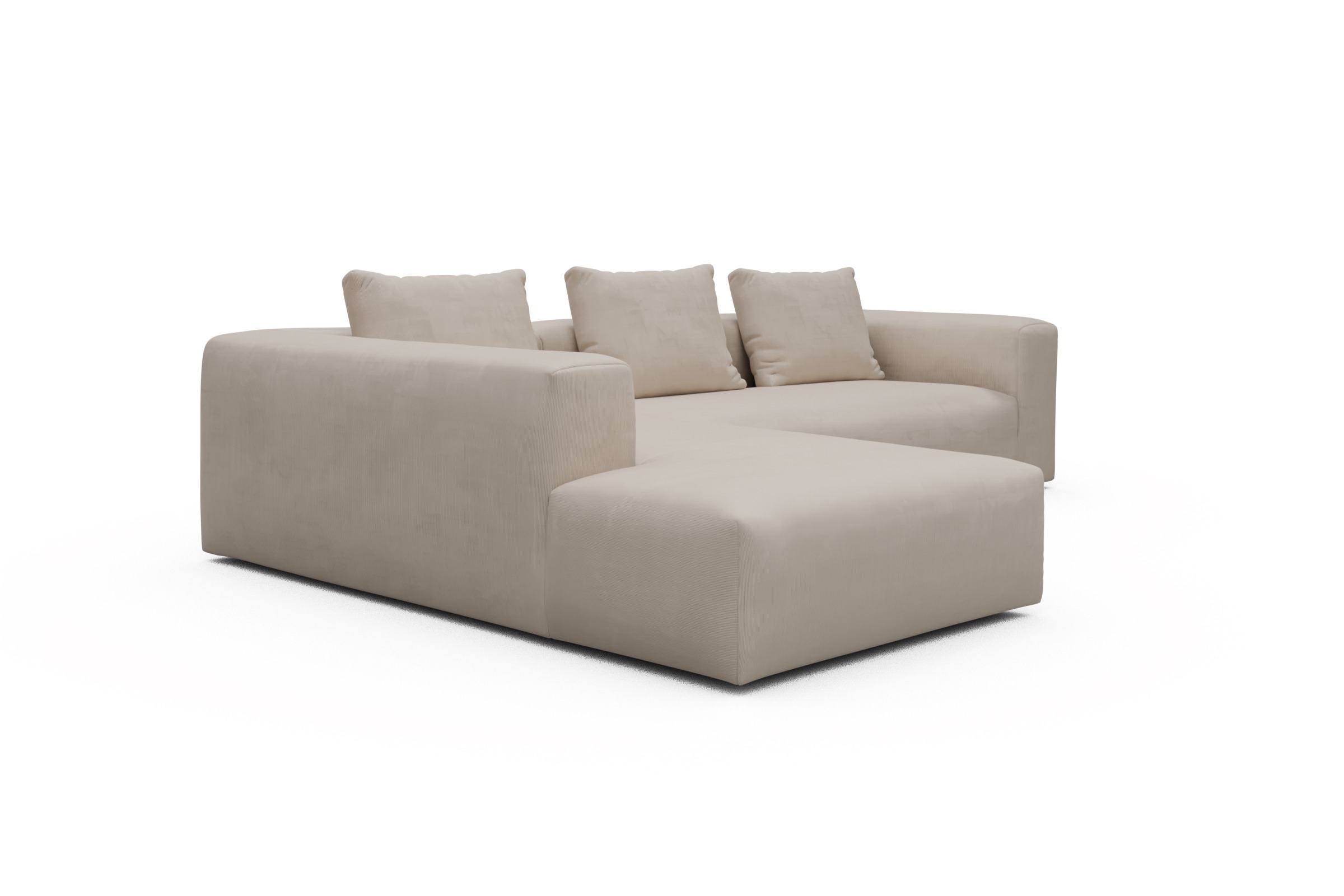 Ecksofa Fred Relax-Ecke links mit 2,5-Sitzer Cordufine-Off-White