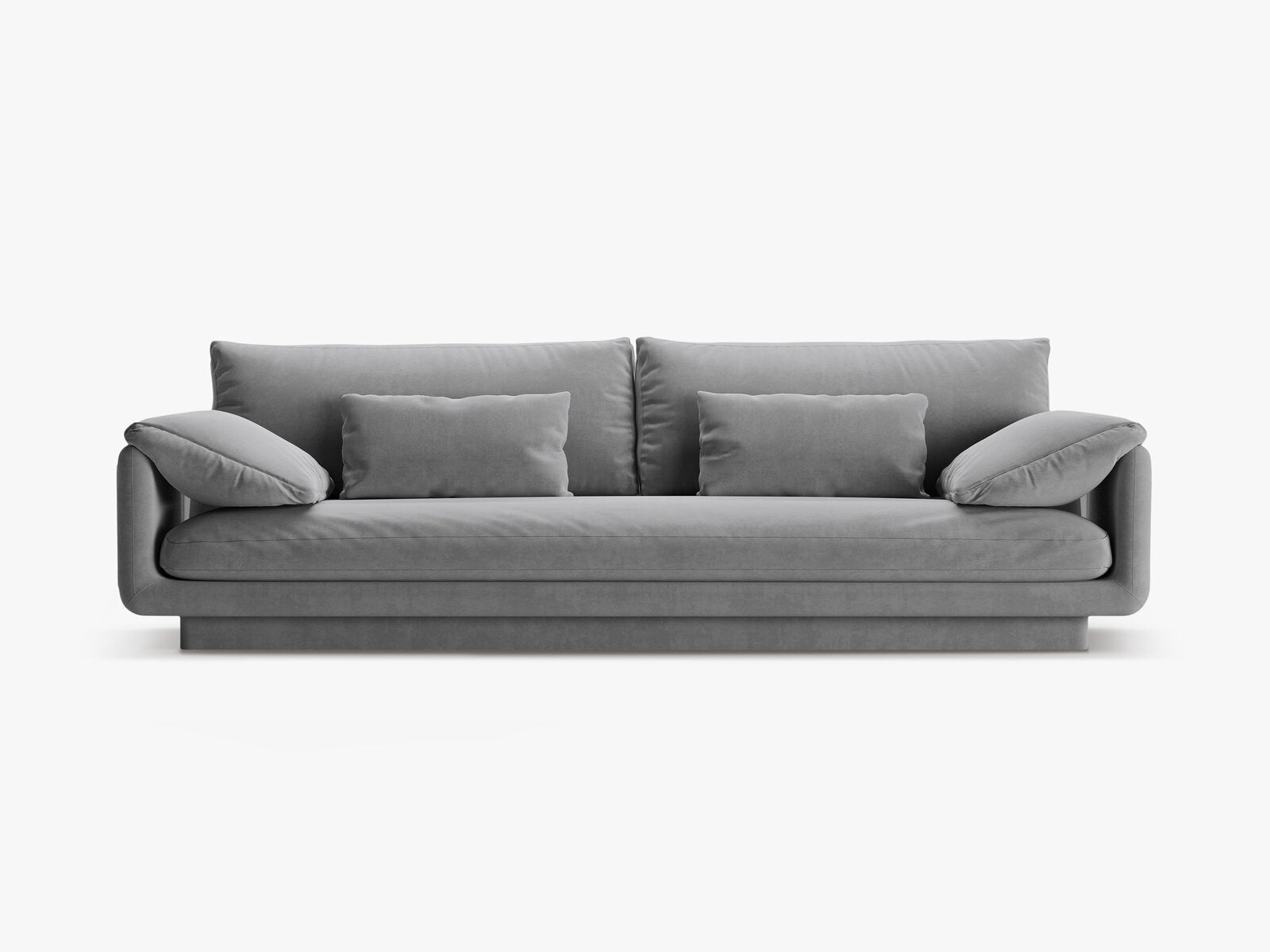Micadoni Sofa Torino 4-Sitzer Samt Hellgrau