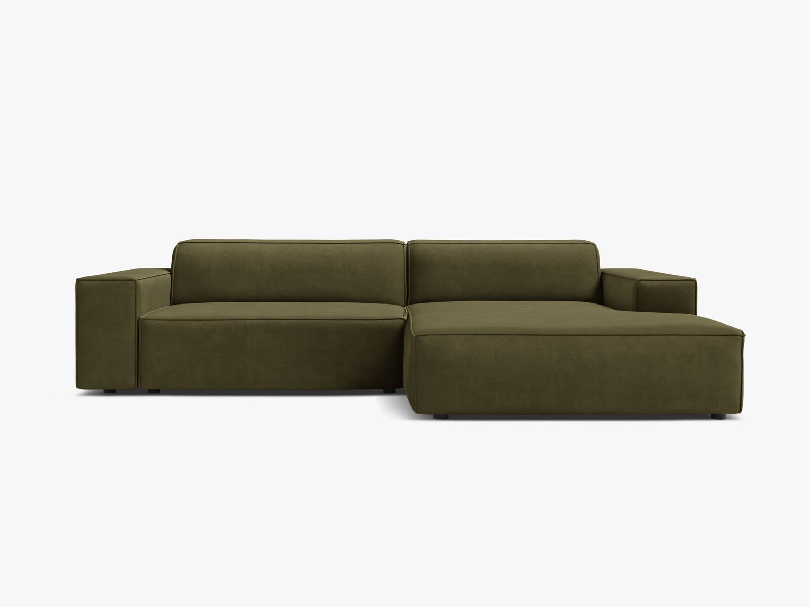 Micadoni Ecksofa Jodie 3-Sitzer Rechts Samt Bluvel Grün
