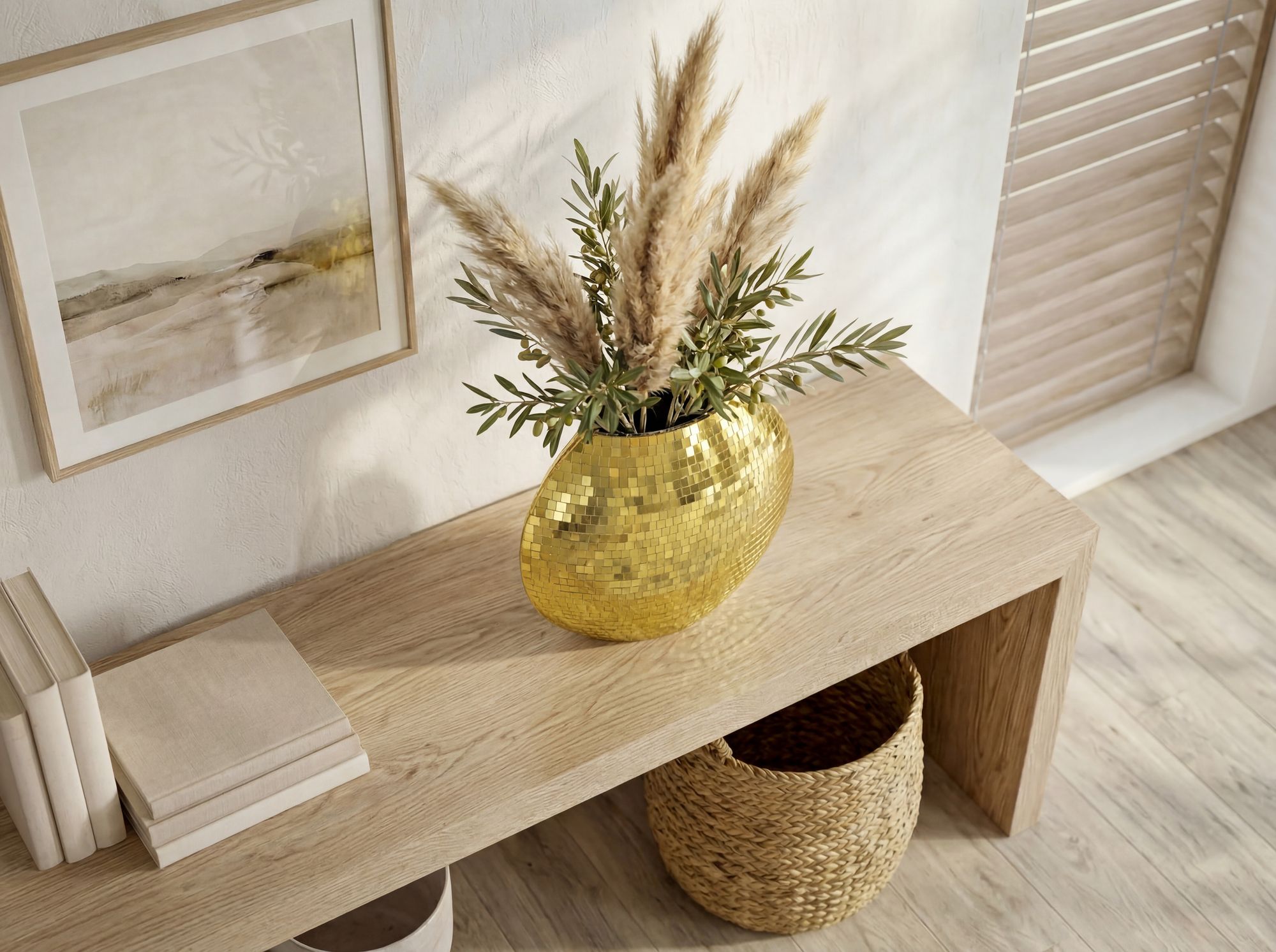 Tischvase Moskenes Metall Gold Ø 40 cm