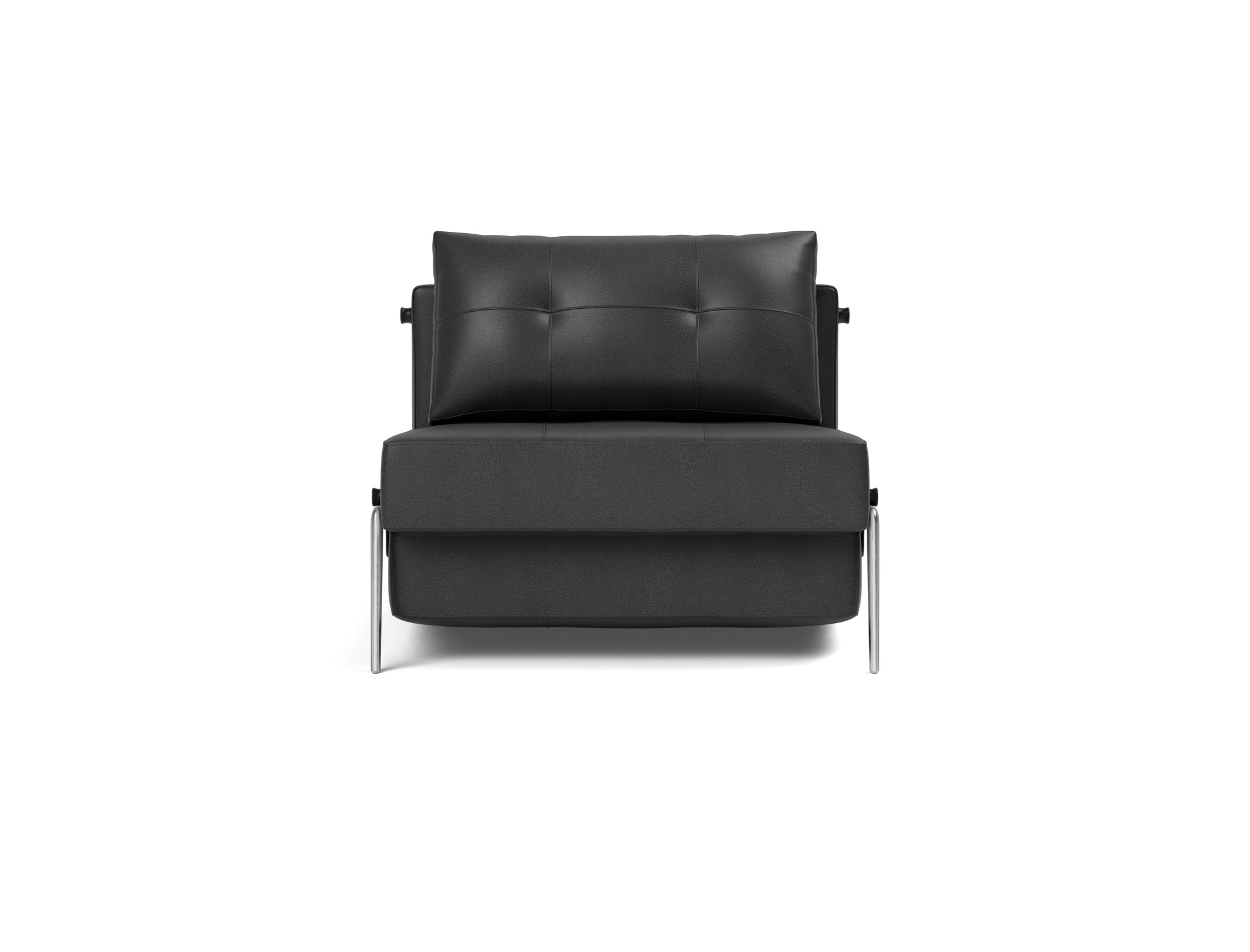 Schlafsessel Cubed 90 Lederoptik Faunal 550-Black Beine Aluminium