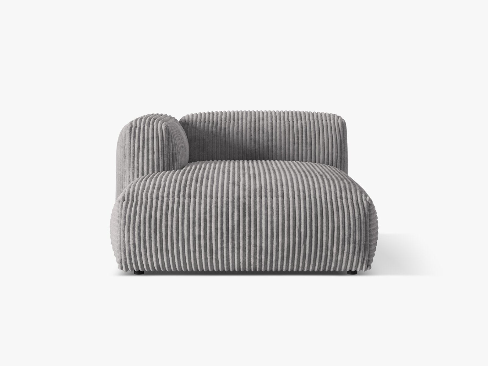Micadoni Recamiere Martina 1-Sitzer Links Kord Tilia Hellgrau