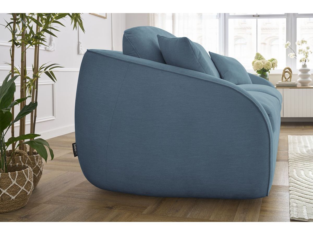 Bobochic Cezanne Schlafsofa 3-Sitzer Stoff Hellblau, Liegefläche 140 × 194 cm