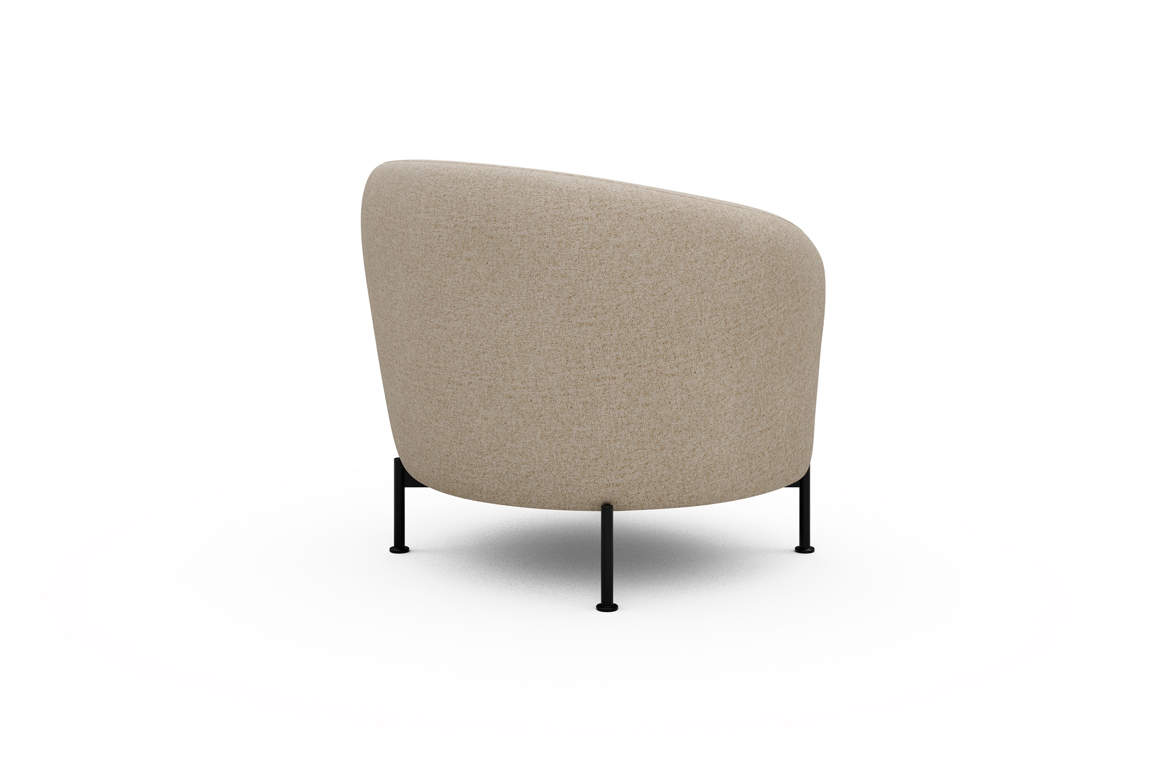 Sessel Ronda X-Metallgestell Schwarz Casone-Natural-Beige