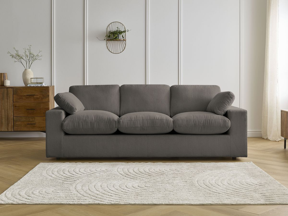 Bobochic Belair Sofa 3-Sitzer 220 × 93 cm Cordsamt Taupe