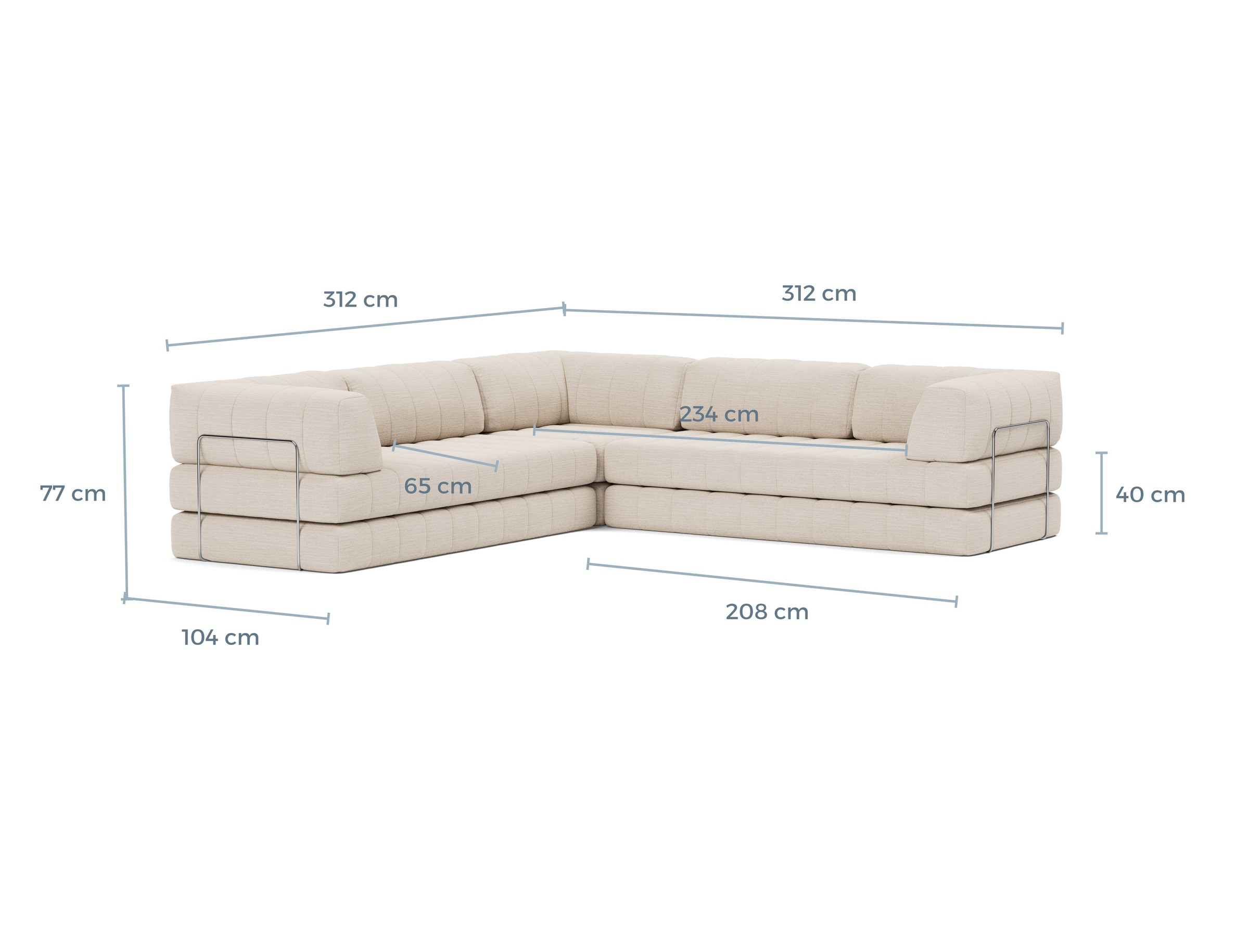 Eck-Schlafsofa CozyPad mit Armlehnen