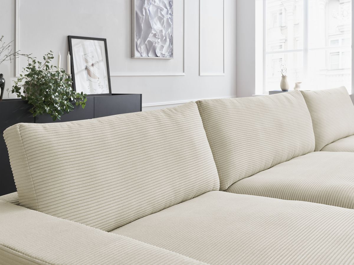 Bobochic Leonard Wohnlandschaft 349 × 159 cm Cordsamt Beige