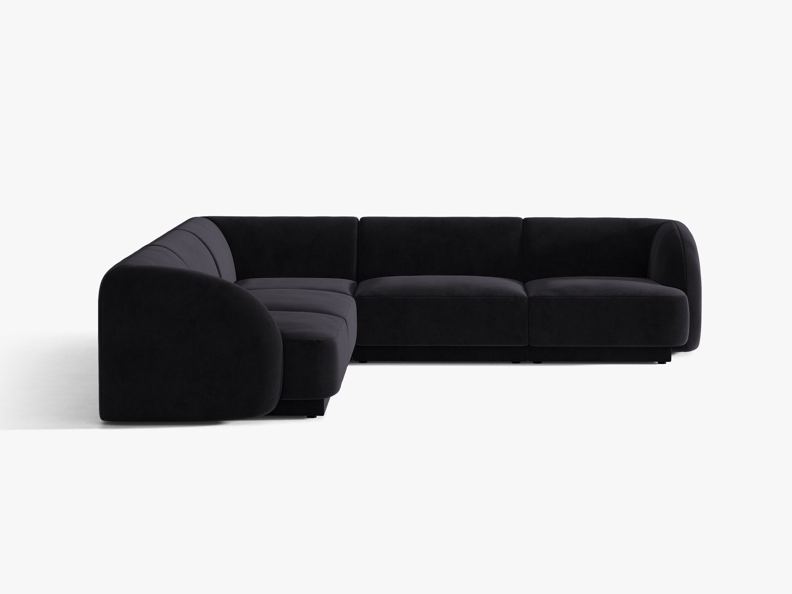 Micadoni 5-Sitzer Symmetrisches Ecksofa Miley Samt Venus Schwarz