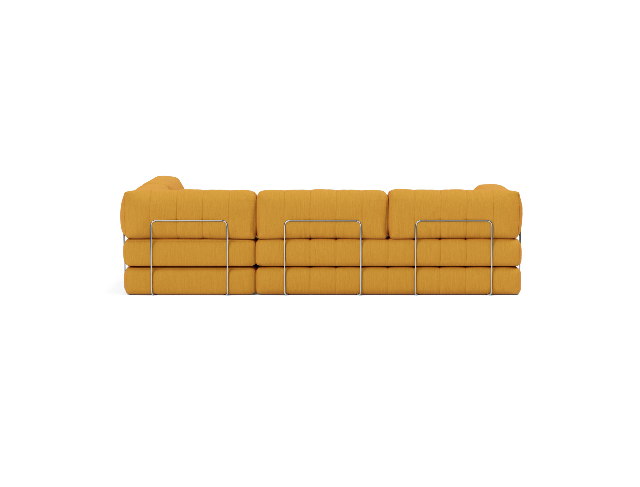 Eck-Schlafsofa CozyPad L-Form mit Armlehne Flachgewebe Elegance 507-Burned-Curry