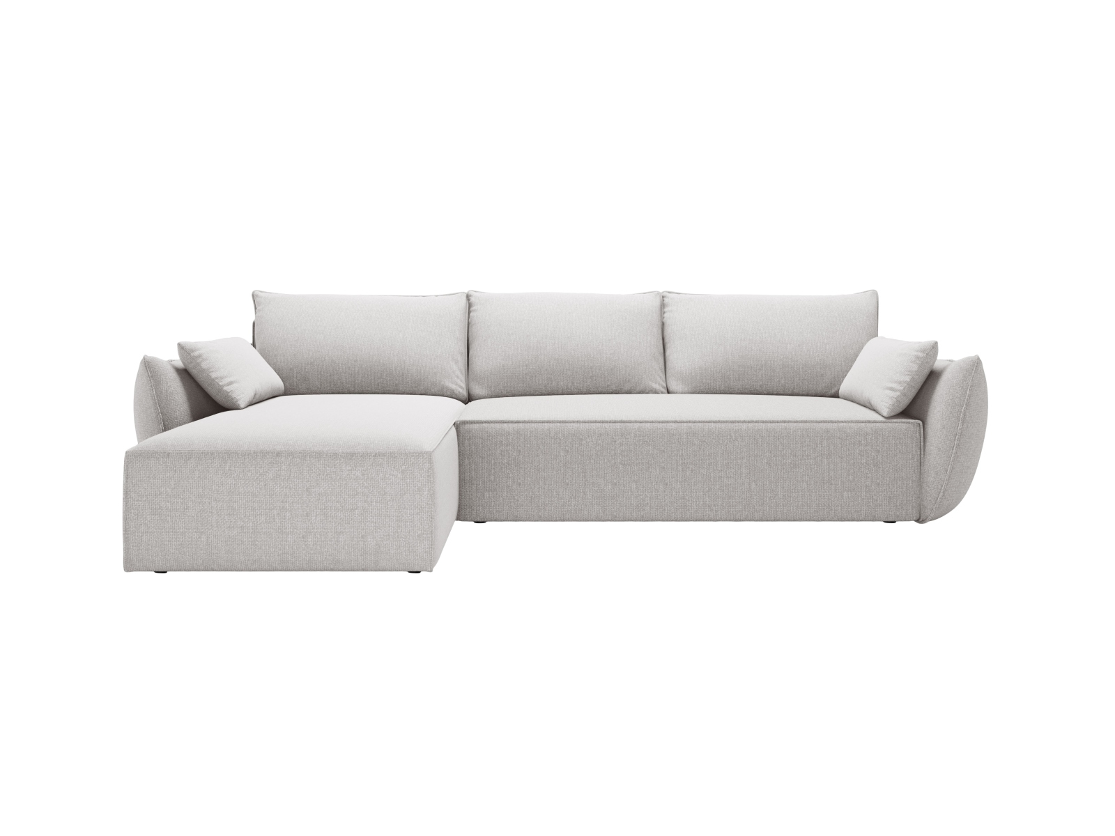 Micadoni Ecksofa Kaelle 4-Sitzer mit Schlaffunktion Links Chenille Grau