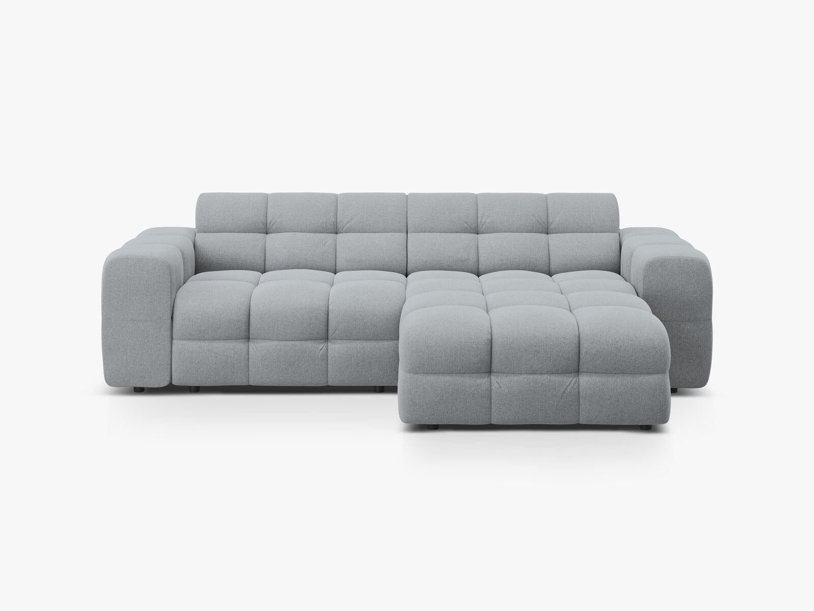 Micadoni Ecksofa Kendal 4-Sitzer Rechts Strukturierter Stoff Platinum