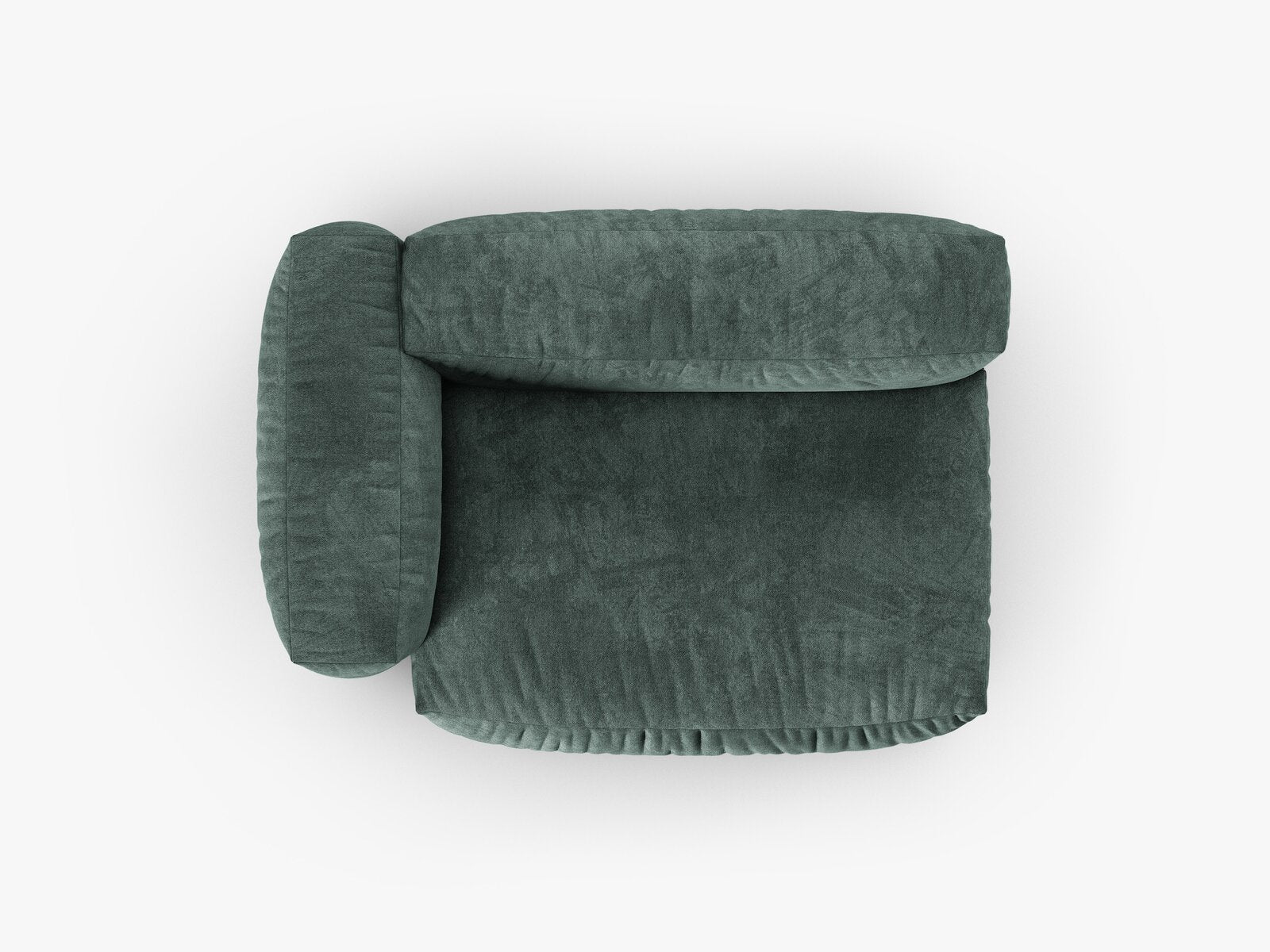 Micadoni Eckmodul mit Armlehne Martina 1-Sitzer Groß 90cm Sitztiefe Links Samt Vogue Petrol
