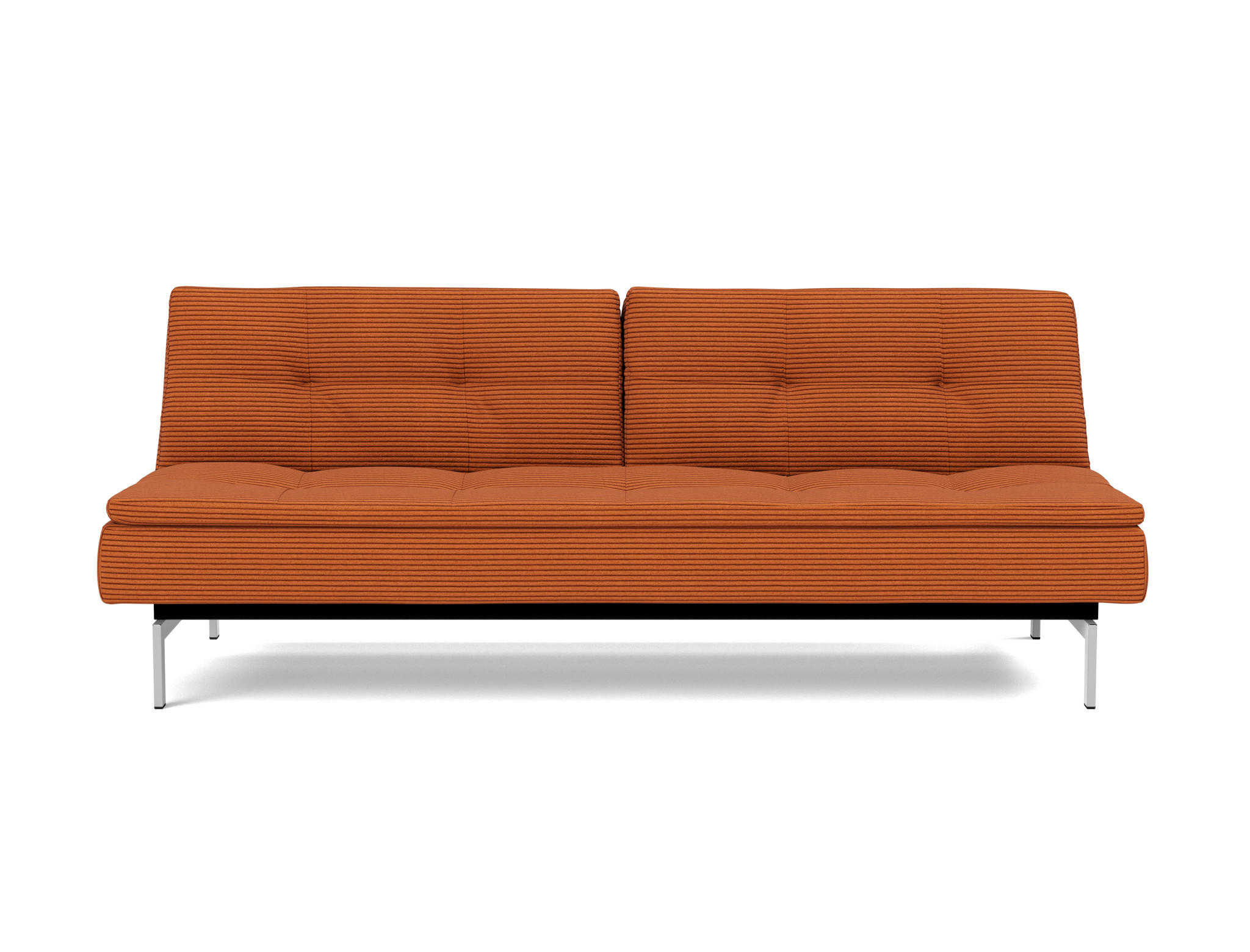 Schlafsofa Dublexo Kord Corduroy 595-Burnt-Orange Beine Chrom