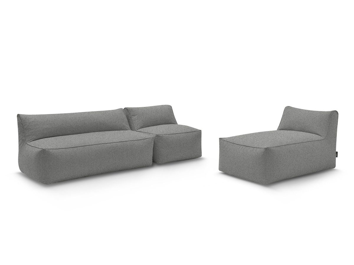 Bobochic Riviera Pouf 320 × 135 cm Stoff Dunkelgrau