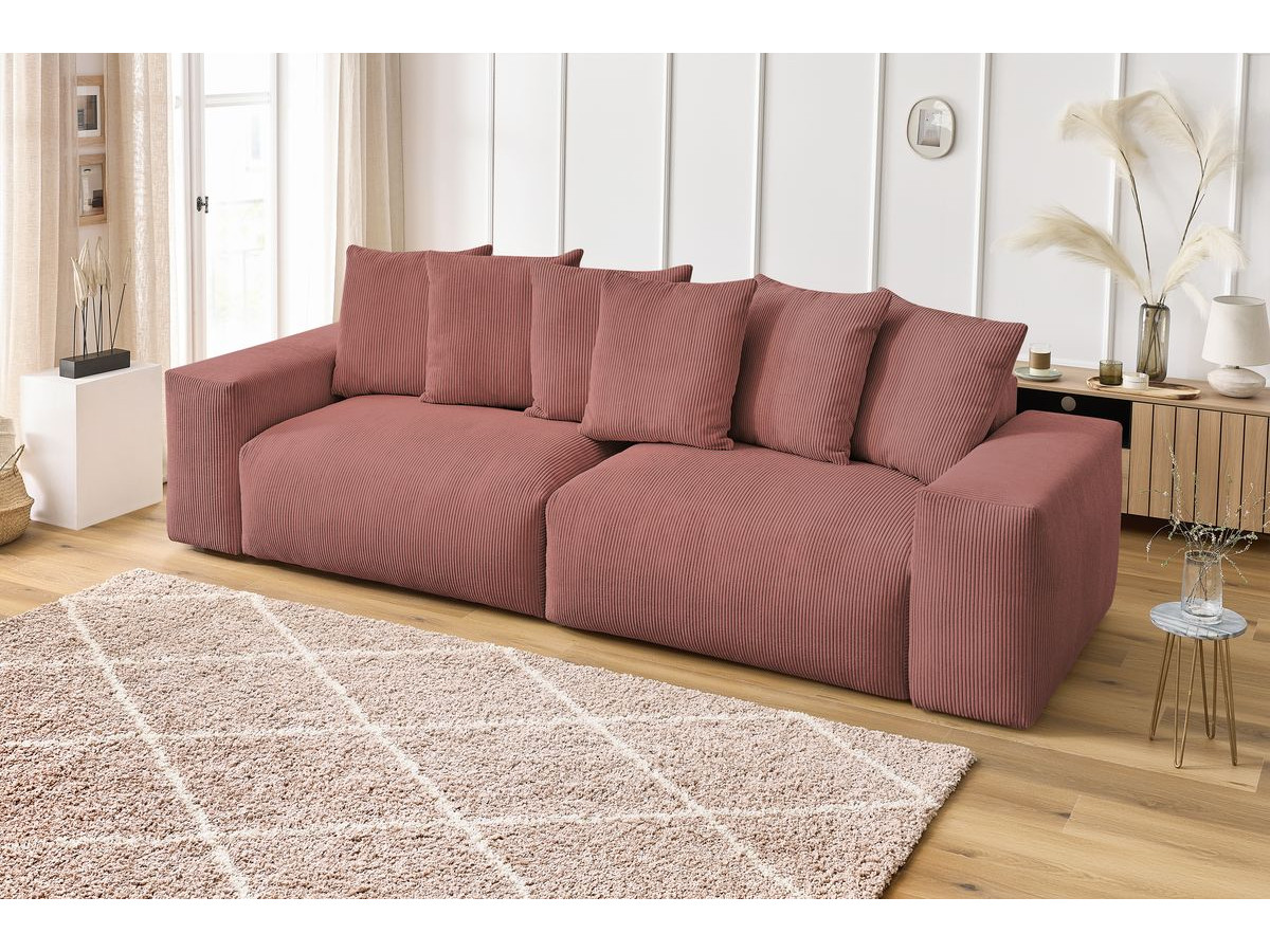 Bobochic Voltaire Sofa 4-Sitzer 320 × 124 cm Cordsamt Rosa