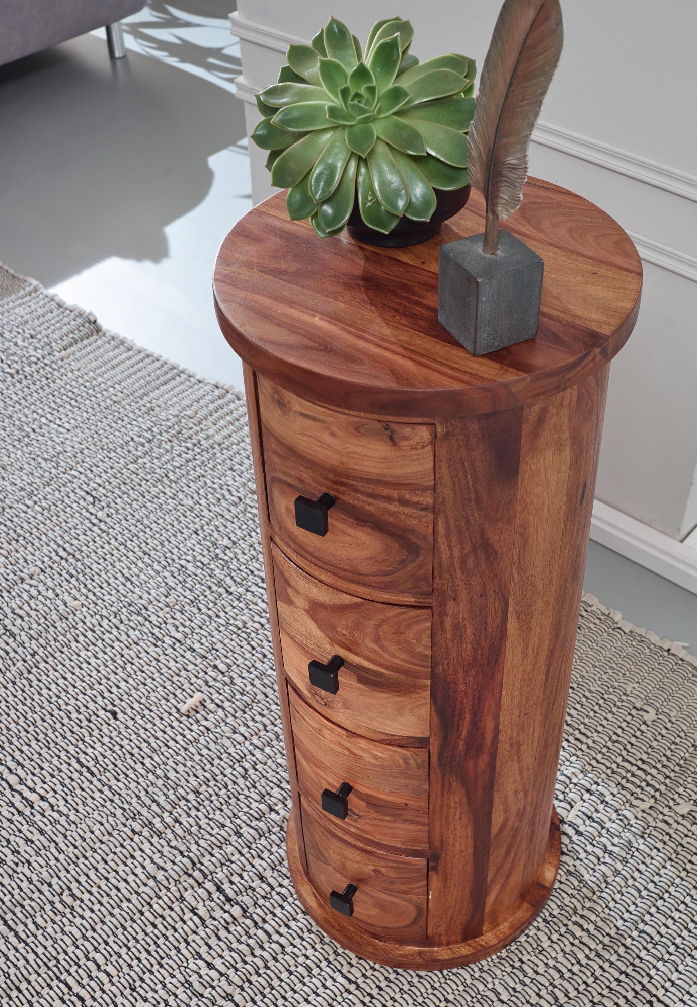 Sideboard Sunndal Massivholz Dunkelbraun 35 × 35 × 85 cm