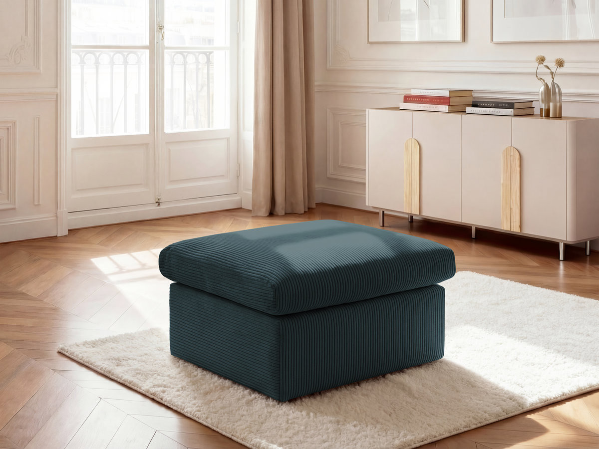 Bobochic Enore Pouf Cordsamt Dunkelblau