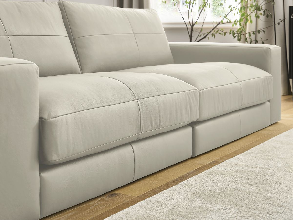 Bobochic Leonard Sofa 3-Sitzer 274 × 109 cm Leder Beige