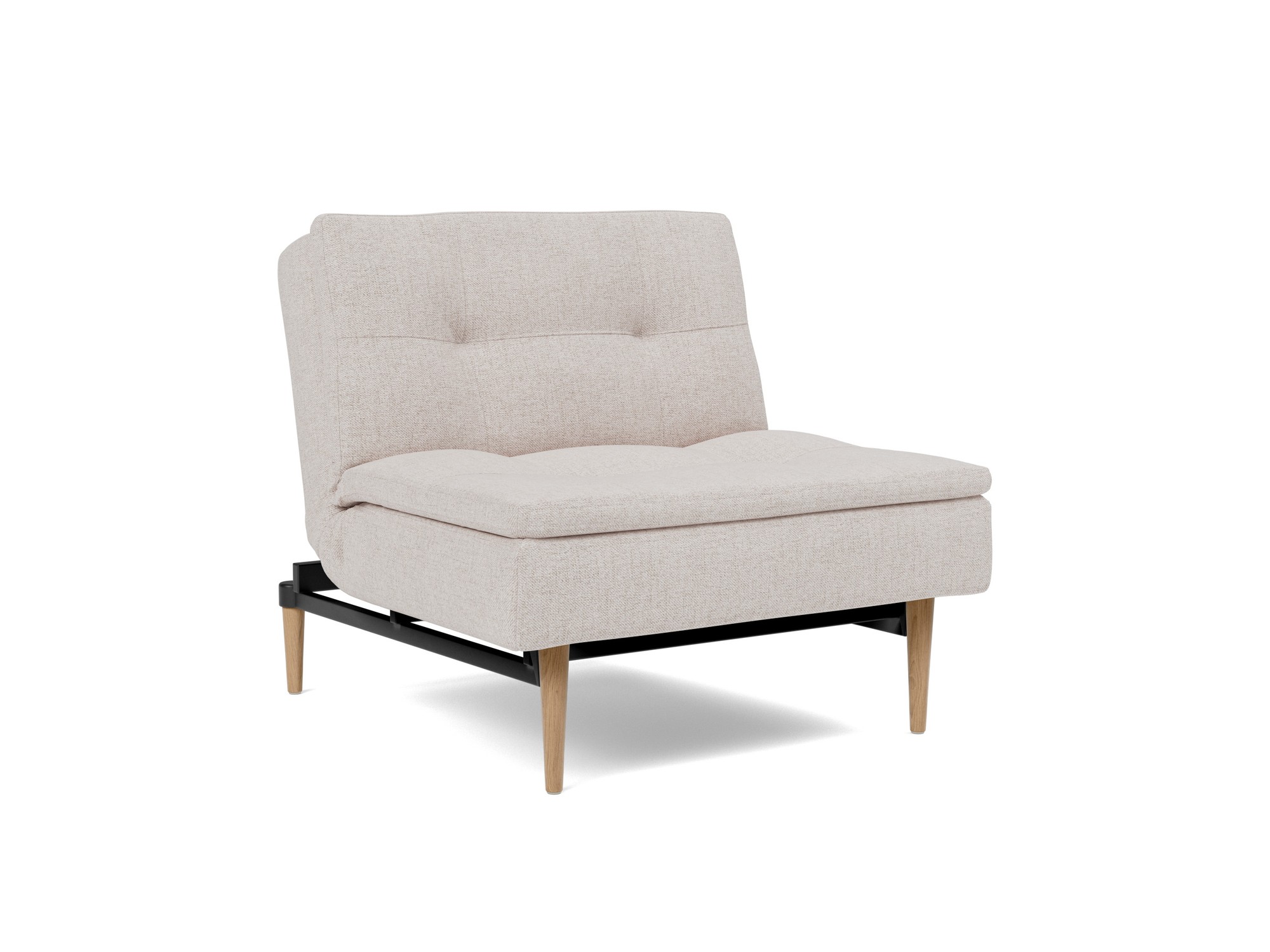 Sessel Dublexo Strukturierter Stoff Weda 300-Weda-Sand Beine Styletto Eiche hell