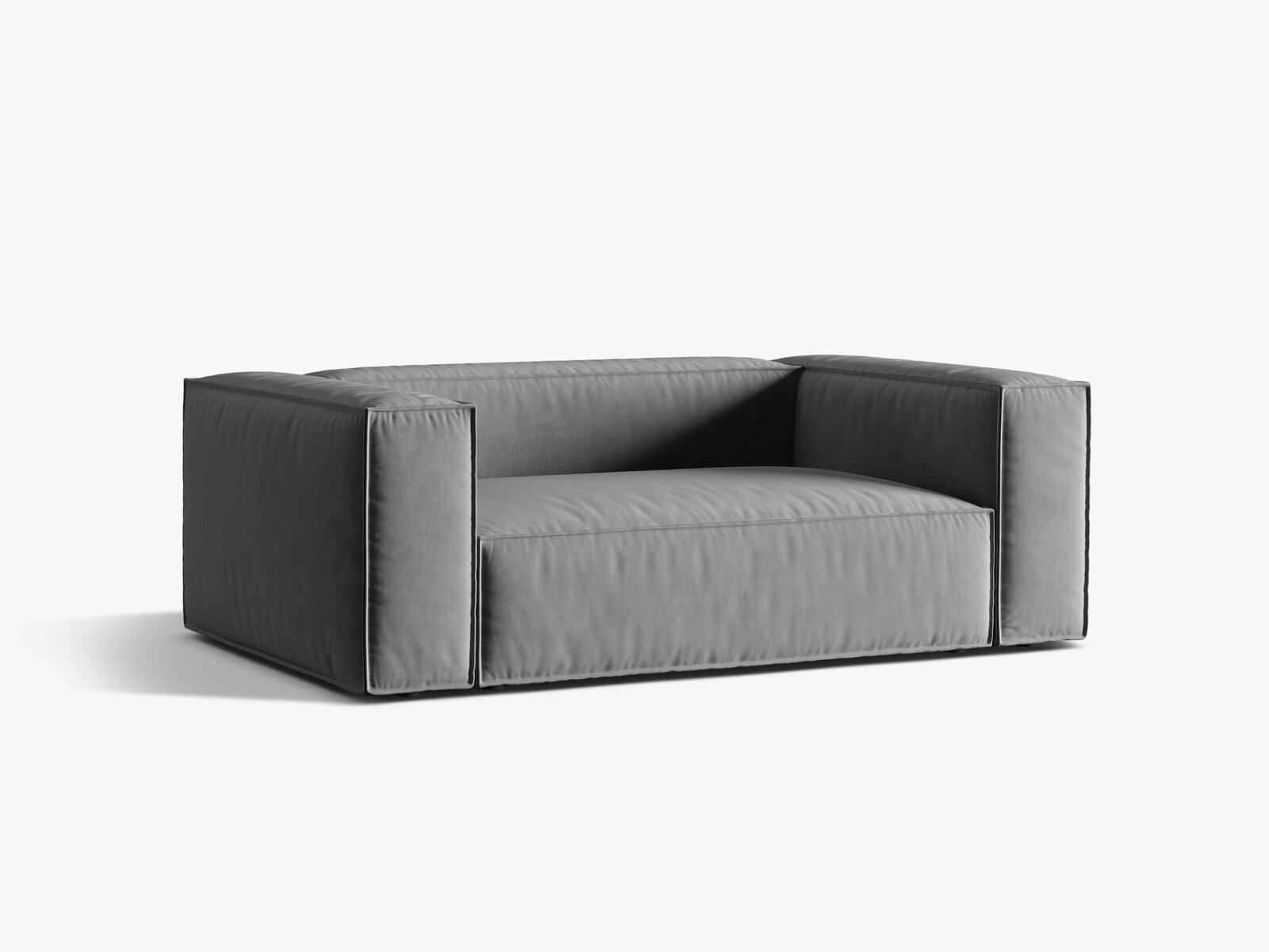 Micadoni Sofa Nuria 2-Sitzer Samt Grau