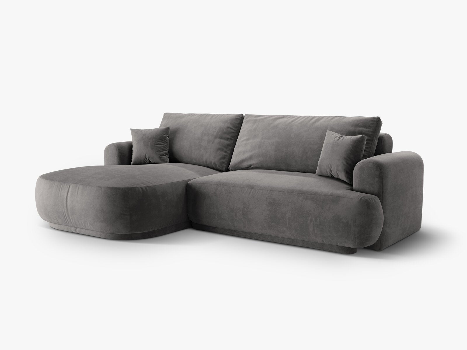 Micadoni Ella Ecksofa 5-Sitzer mit Schlaffunktion Links Samt Vogue Grau