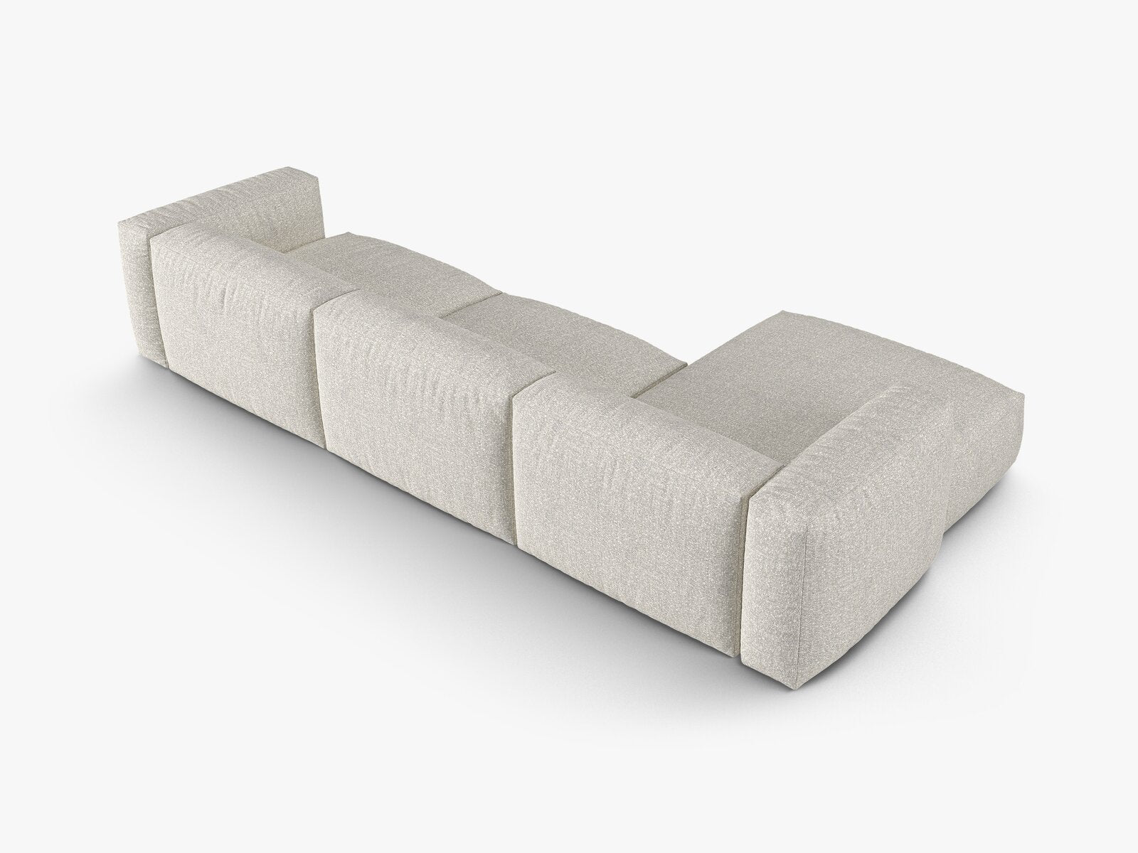 Micadoni Ecksofa Martina 3-Sitzer 90cm Sitztiefe Links Boucle Monet Grau Beige Melange