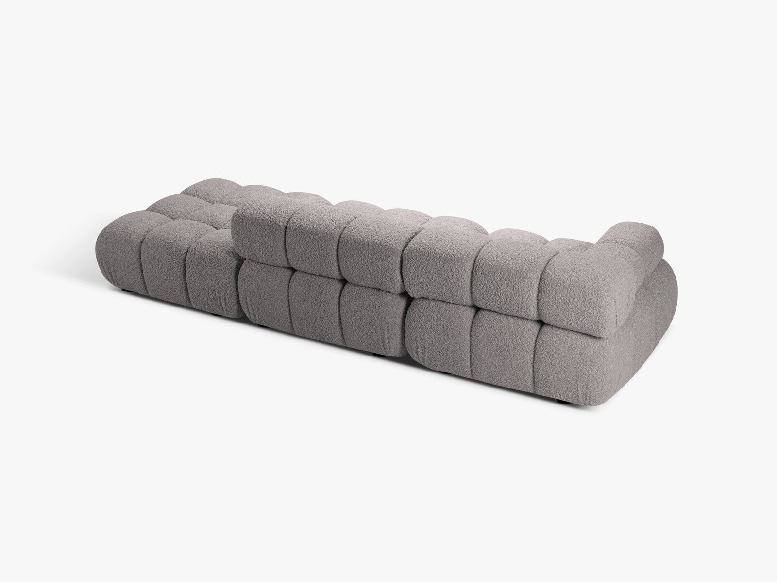 Micadoni Modulares Sofa Bellis 4-Sitzer Rechts Boucle Rolf Hellgrau