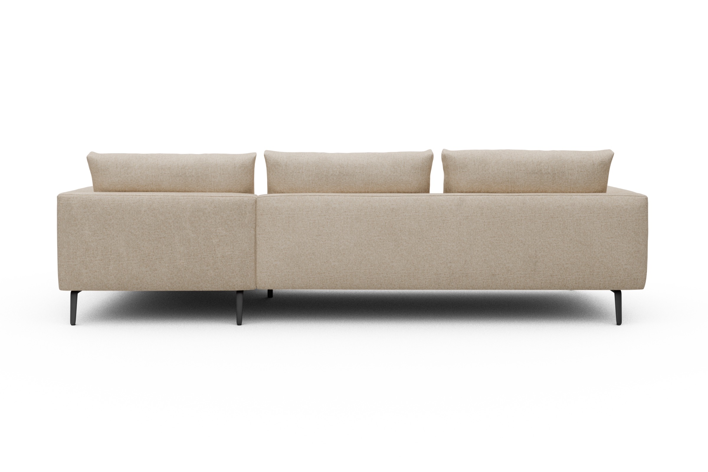 Ecksofa Karl Chaiselongue rechts mit 2,5-Sitzer Casone-Natural-Beige
