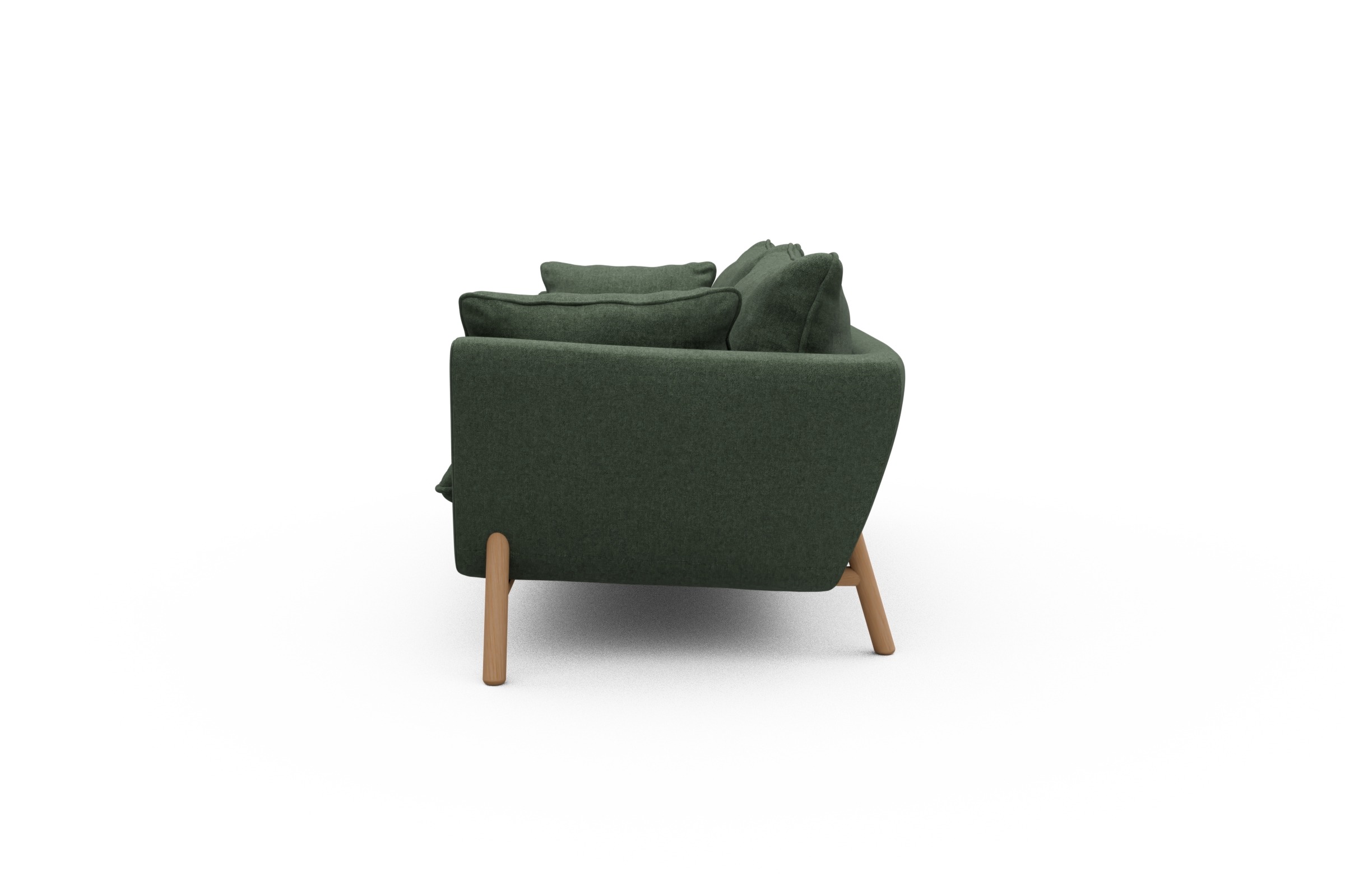 Sofa Emil PREMIUM 3-Sitzer Beinfarbe Eiche Natur Casone-Forest-Green