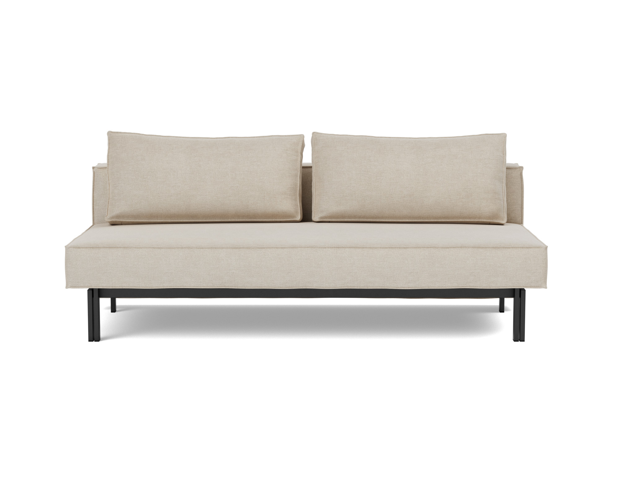 Schlafsofa Sly Flachgewebe Phobos 586-Latte Beine Schwarzes Metall